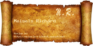 Meisels Richárd névjegykártya